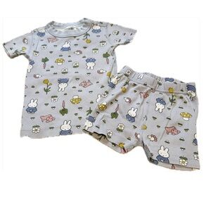 Hanna Andersson Blue Bunny Print Kids Pajama Set